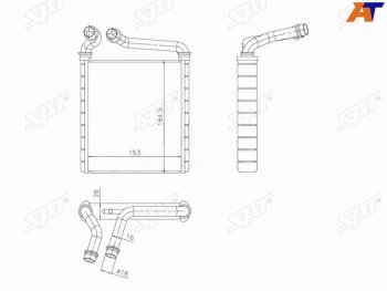2 559 р. Радиатор отопителя салона SKODA SUPERBYETI 08-VOLKSWAGEN GOLF 03-PASSAT 05-TIGUAN 07- SAT ST-AU07-395-A0  с доставкой в г. Кемерово. Увеличить фотографию 1