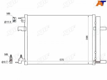 4 799 р. Радиатор кондиционера Chevrolet Cruze 09-15  Daewoo Lacetti 08-11  Opel Astra 09-15  Zafira 11-16 SAT ST-CH09-394-A0  с доставкой в г. Кемерово. Увеличить фотографию 1