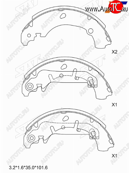 1 549 р. Колодки тормозные задние RH-LH SAT Ford Fiesta 4 хэтчбэк 5 дв. дорестайлинг (1995-1999)  с доставкой в г. Кемерово