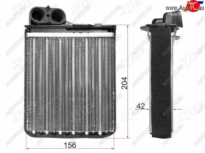 1 029 р. Радиатор отопителя салона RENAULT LOGAN 04-LOGAN 08- SANDERO 08-DUSTER 10-LADA LARGUS 12- SAT ST-DC01-395-A0  с доставкой в г. Кемерово