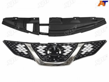 Решетка радиатора SAT Nissan Qashqai 2 J11 дорестайлинг (2013-2019) (молдинг хром)