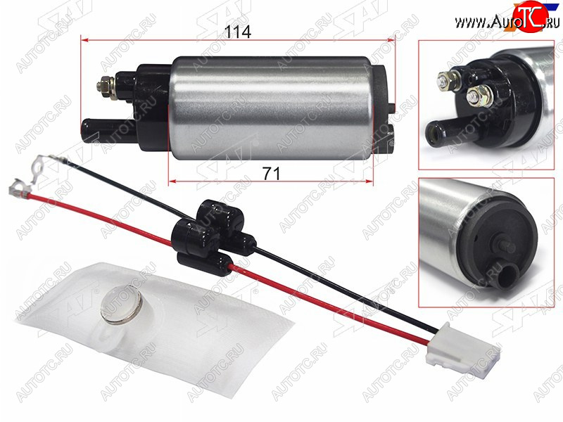 1 079 р. Топливный наcос 12V, 3BAR, 90LH, V=1600 SAT ST-FP09  с доставкой в г. Кемерово