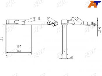2 259 р. Радиатор отопителя салона HYUNDAI TERRACAN 01- SAT ST-HY12-395-0  с доставкой в г. Кемерово. Увеличить фотографию 1