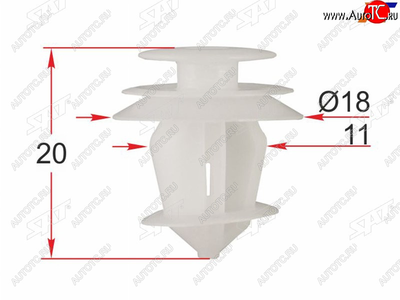 11 р. Клипса крепежная TOYOTALEXUS (1 шт.) SAT ST-KJ-2480  с доставкой в г. Кемерово