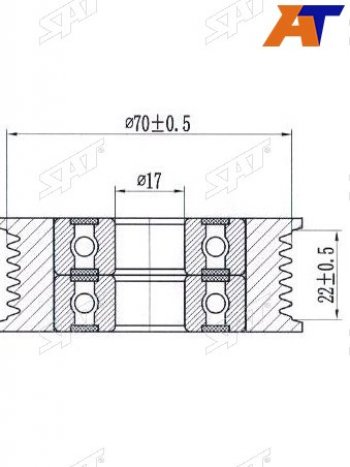 1 059 р. Ролик приводного ремня обводной MAZDA 36ATENZACX-5 08- SAT ST-L510-15-930A  с доставкой в г. Кемерово. Увеличить фотографию 1