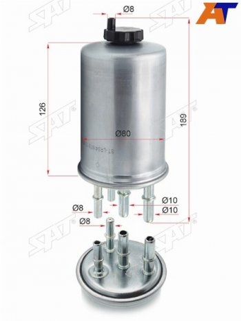 Фильтр топливный LAND ROVER RANGE ROVER 3.0D 13-DISCOVERY III 2.7TD 04-09RANGE ROVER SPORT 2.7TD 0 SAT ST-LR041978