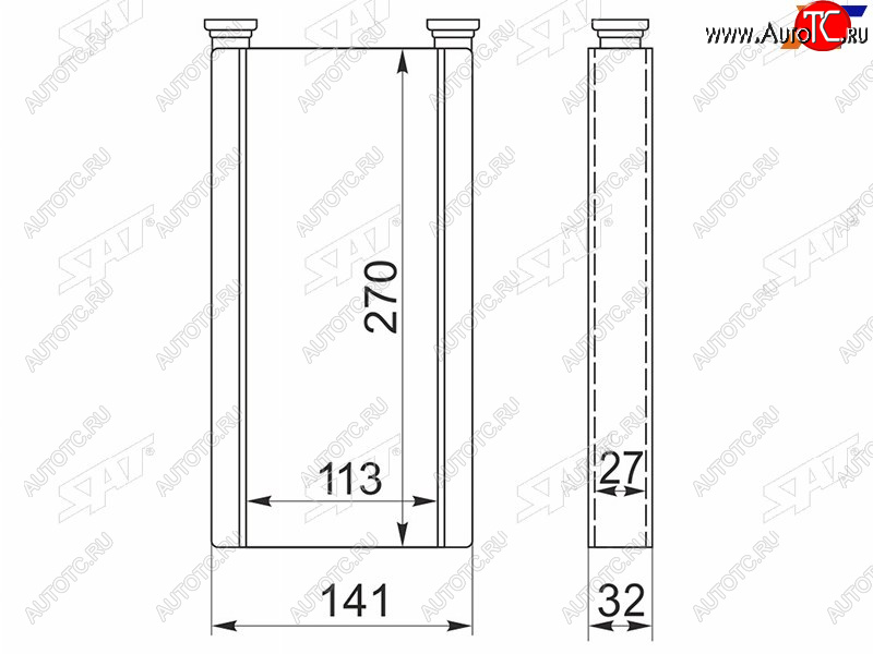 2 799 р. Радиатор отопителя салона TOYOTA HARRIERARISTO #ZS16# 97-05PROGRESS LEXUS RX300GS300 97-05 SAT ST-LX45-395-0  с доставкой в г. Кемерово