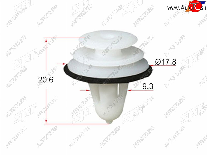 11 р. Клипса обшивки двери TOYOTALEXUSHYUINDAIKIA (1 шт.) SAT ST-M10203  с доставкой в г. Кемерово