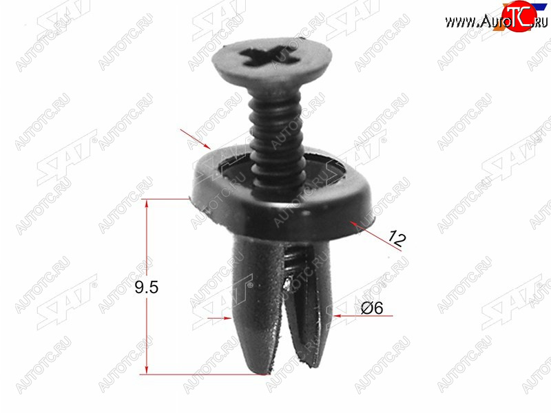 16 р. Клипса крепления бампера FORDMAZDA (1 шт.) SAT ST-M10640  с доставкой в г. Кемерово