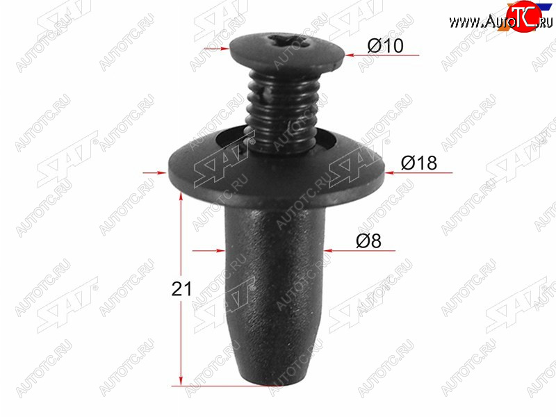 13 р. Клипса защиты бампера FORD (1 шт.) SAT ST-M10780  с доставкой в г. Кемерово