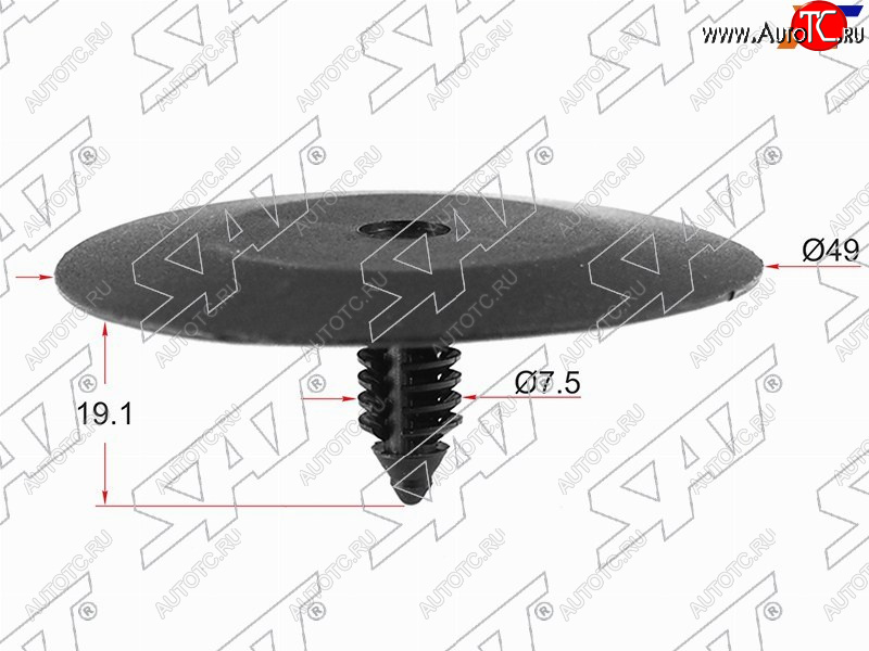 11 р. Клипса обшивки капота GM (1 шт.) SAT ST-M10887  с доставкой в г. Кемерово