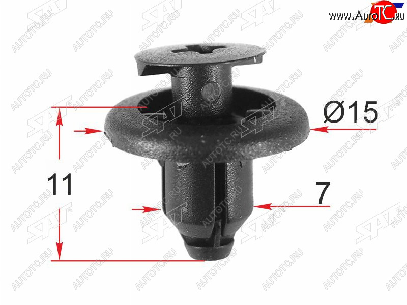 13 р. Клипса крепежная TOYOTALEXUSSUBARU (1 шт.)                                                         SAT ST-M12395  с доставкой в г. Кемерово