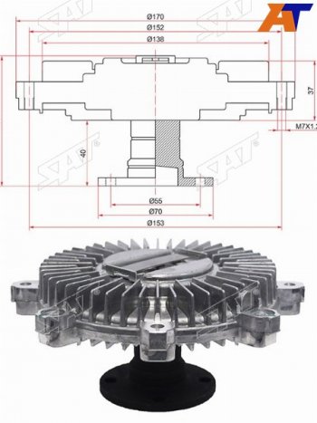 Вискомуфта MMC PAJERO V4323, MONTERO 6G72 SAT ST-MD142419