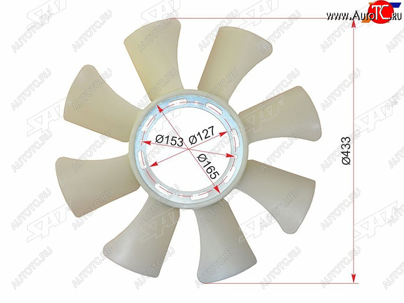 2 369 р. Крыльчатка вентилятора  MITSUBISHI CANTERFUSO 95-06 6D31 SAT ST-ME085510  с доставкой в г. Кемерово