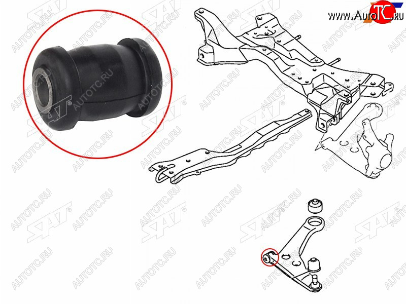 299 р. Сайлентблок Mitsubishi ASX 10-20  Lancer 02-17  Outlander 05-22  Citroen C4 Aircross 12-16  Mits SAT ST-MR403440  с доставкой в г. Кемерово
