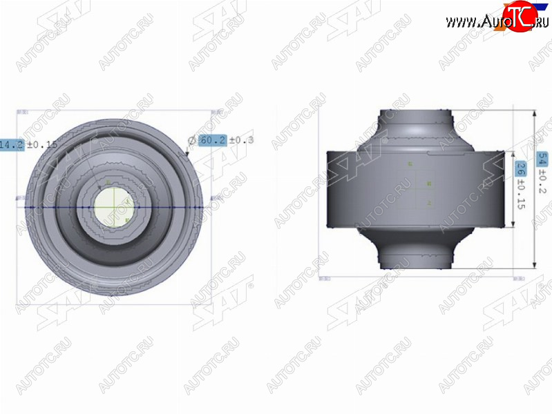 469 р. Сайлентблок Chery Tiggo T11 05-16  Mitsubishi ASX 10-20  Lancer 02-17  Outlander 02-22  Chery Fo SAT ST-MR403441  с доставкой в г. Кемерово