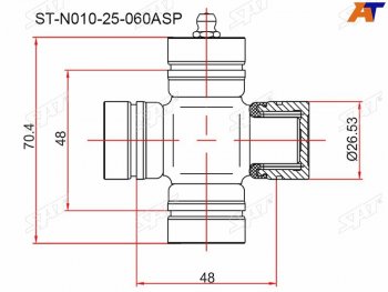 429 р. Крестовина MAZDA BONGO 95-05B20002500 89-06MPV 90-99FORD RANGER 06-12                            SAT ST-N010-25-060ASP  с доставкой в г. Кемерово. Увеличить фотографию 1