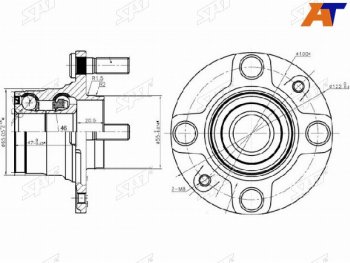 Ступичный узел задн. MAZDA DEMIO DW3W 96-02 4 шпильки (без ABS) SAT ST-NA01-33-04X