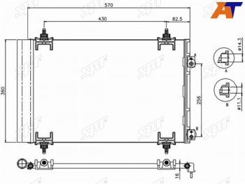 3 899 р. Радиатор кондиционера Citroen Berlingo 08-22  C4 04-11  C4 Picasso 07-14  Peugeot 308 07-15  Cit SAT ST-PG38-394-0  с доставкой в г. Кемерово. Увеличить фотографию 1