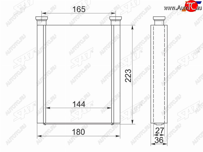 2 769 р. Радиатор отопителя салона TOYOTA COROLLASPACIO #ZE120 00-06AVENSIS #T250 03-08WILL VS #ZE12# 01-0 SAT ST-TY28-395-0  с доставкой в г. Кемерово