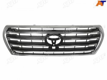 Решетка радиатора (под камеру) SAT Toyota Land Cruiser 200 1-ый рестайлинг (2012-2015) (хром)