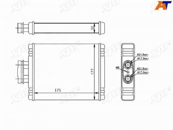 2 079 р. Радиатор отопителя салона  AUDI A1 10-SKODA FABIA 99-ROOMSTER 06-VOLKSWAGEN FOX 05-POLO 01-POLO SAT ST-VW01-395-0  с доставкой в г. Кемерово. Увеличить фотографию 1