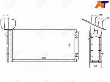 1 769 р. Радиатор отопителя салона  VOLKSWAGEN TRANSPORTER T4 90- SAT ST-VWT4-395-0  с доставкой в г. Кемерово. Увеличить фотографию 1