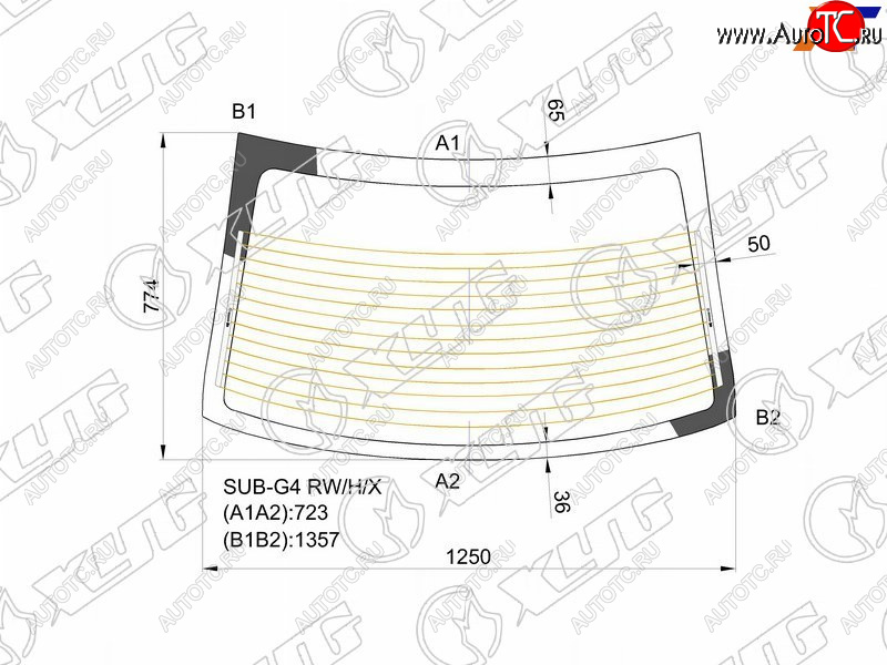 6 649 р. Стекло заднее (Цвет зеленый Обогрев) Subaru Impreza 11-16  Impreza WRX 14-21  Impreza WRX STI 14- XYG SUB-G4 RW/H/X  с доставкой в г. Кемерово