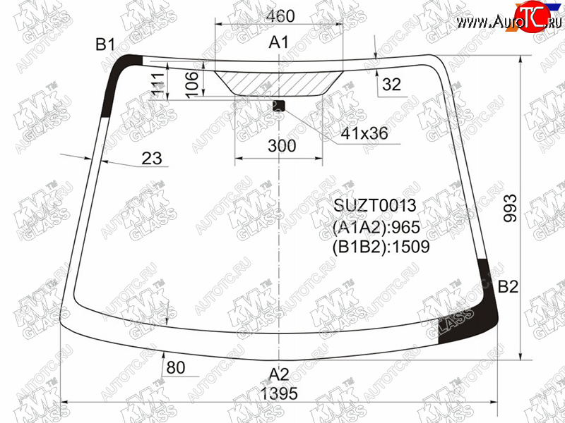 4 899 р. Стекло лобовое SUZUKI SX4 45D 06-14                                                                 KMK SUZT0013  с доставкой в г. Кемерово