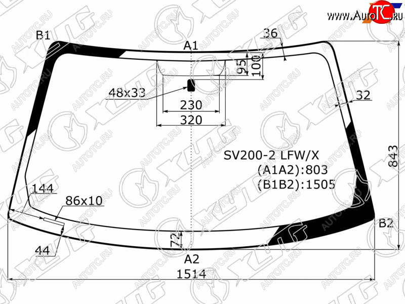 5 999 р. Стекло лобовое Toyota Camry (XV20) 96-02  Camry UAEUSA 96-01  Mark II Wagon Qualis 97-02 XYG SV200-2 LFW/X  с доставкой в г. Кемерово