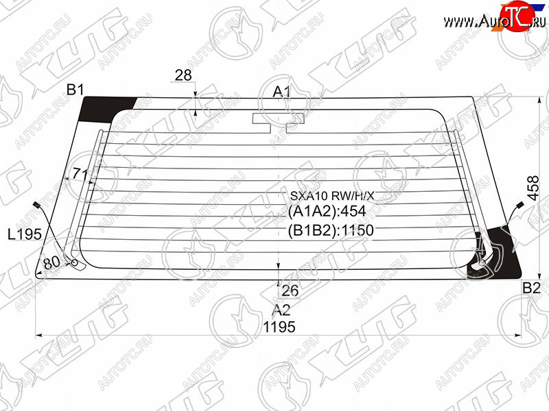 7 199 р. Стекло заднее (Цвет зеленый Обогрев) Toyota RAV4 (XA10) 94-00 XYG SXA10 RW/H/X  с доставкой в г. Кемерово