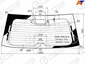 5 749 р. Стекло заднее (Цвет зеленый Обогрев Антенна) Honda CR-V 06-12 XYG SWA RW/H/X  с доставкой в г. Кемерово. Увеличить фотографию 1