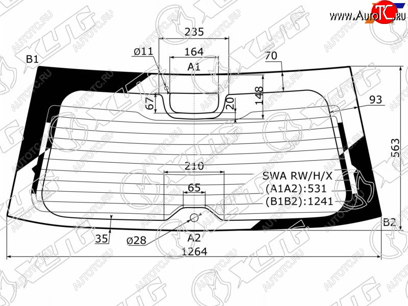 5 749 р. Стекло заднее (Цвет зеленый Обогрев Антенна) Honda CR-V 06-12 XYG SWA RW/H/X  с доставкой в г. Кемерово