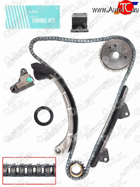 11 599 р. Комплект для замены цепи ГРМ TOYOTA BELTARACTISVITZ 2SZ-FE 02- OSK T039K  с доставкой в г. Кемерово
