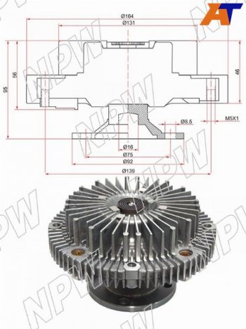 7 249 р. Вискомуфта TOYOTA MARKIICROWNPROGRES 2JZ-GE 92- NPW T-118F  с доставкой в г. Кемерово. Увеличить фотографию 2