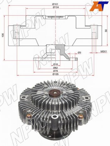 Вискомуфта TOYOTA LAND CRUISER PRADO GRJ150 1GRFE 09- NPW T-171F