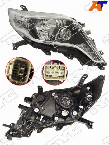 Фара правая (LED, ДХО, Евросвет) TYC Toyota Land Cruiser Prado  J150 (2013-2017) 1-ый рестайлинг