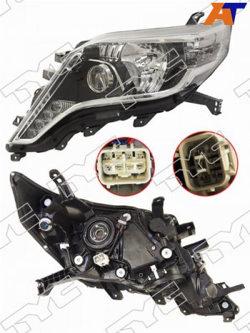 Фара левая (LED, ДХО, Евросвет) TYC Toyota Land Cruiser Prado  J150 (2013-2017) 1-ый рестайлинг