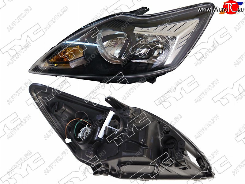 5 499 р. Фара левая (с электрокорректором, черная) TYC  Ford Focus  2 (2007-2011) универсал рестайлинг, хэтчбэк 3 дв. рестайлинг, хэтчбэк 5 дв. рестайлинг  с доставкой в г. Кемерово