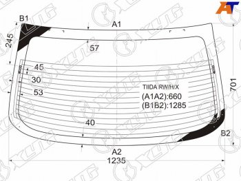 9 599 р. Стекло заднее (Цвет зеленый Обогрев 4D SED) Nissan Tiida 04-14  Tiida Latio 04-12  Versa 06-12 XYG TIIDA RW/H/X  с доставкой в г. Кемерово. Увеличить фотографию 1