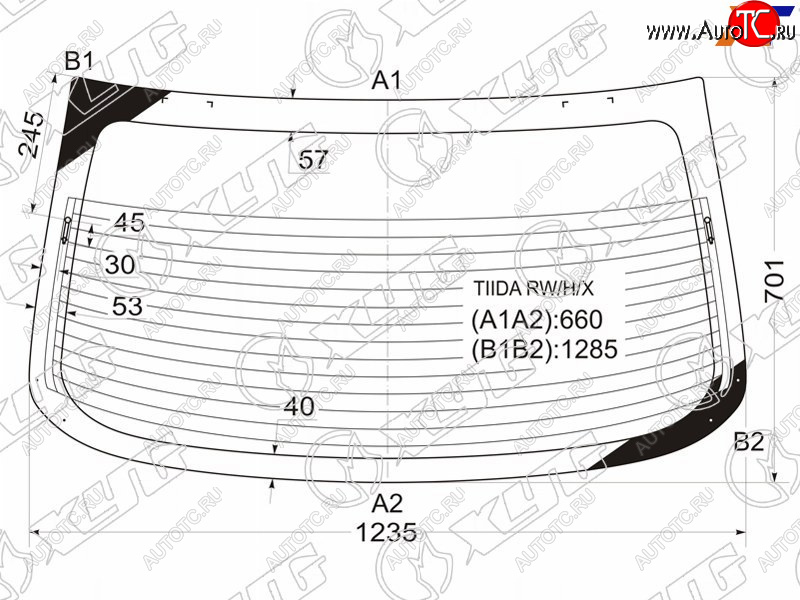 9 599 р. Стекло заднее (Цвет зеленый Обогрев 4D SED) Nissan Tiida 04-14  Tiida Latio 04-12  Versa 06-12 XYG TIIDA RW/H/X  с доставкой в г. Кемерово