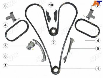 10 899 р. Комплект цепи ГРМ TOYOTA CAMRY,HIGHLANDER,RAV4, LEXUS IS,GS 2-4GR SAT TK-TY212-A  с доставкой в г. Кемерово. Увеличить фотографию 1