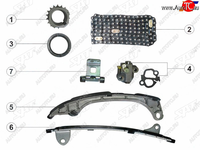 5 999 р. Комплект цепи ГРМ TOYOTA CAMRY,HIGHLANDER,VENZA 09- 1-2AR SAT TK-TY130-B  с доставкой в г. Кемерово