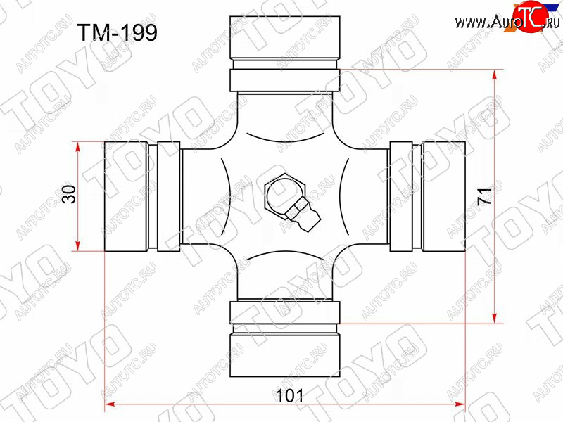 1 239 р. Крестовина карданного вала MITSUBISHI L200 05-15PAJERO SPORT 08- TOYO TM-199  с доставкой в г. Кемерово