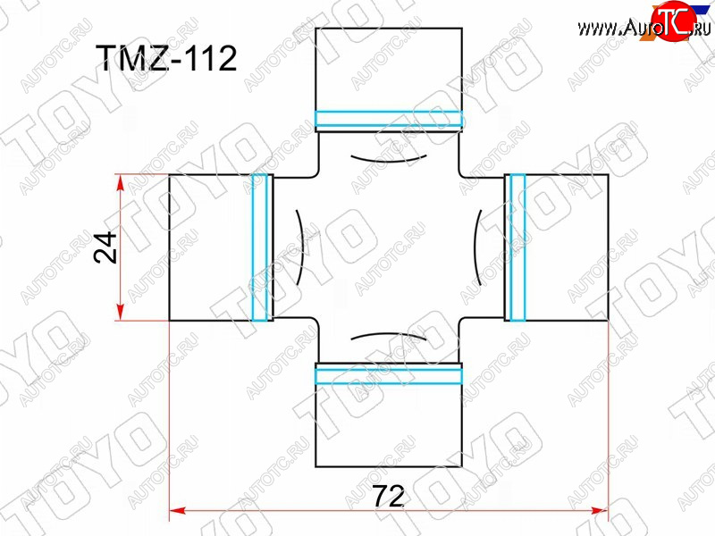 869 р. Крестовина карданного вала RR MZ BONGOFRENDEEMPVTITAN 89- без тавотницы TOYO TMZ-112  с доставкой в г. Кемерово