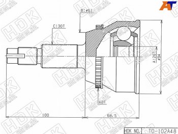 Шрус наружный TOYOTA CAMRY 2GR-FE GSV40 6AT 06-LEXUS ES240350 HDK TO-102A48