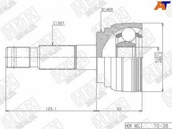 Шрус наружный TOYOTA LAND CRUISER PRADO #ZJ9#4RUNNERSURF #ZN18# 1KZ-TE5VZ 95-02                   HDK TO-38