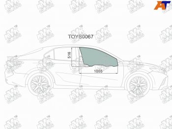 3 199 р. Стекло боковое опускное (Спереди Справа Цвет зеленый) Toyota Camry (XV70) 17-21  Camry UAEUSA 17 KMK TOYS0067  с доставкой в г. Кемерово. Увеличить фотографию 1