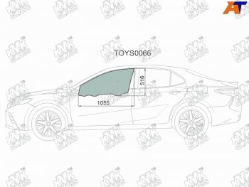 3 199 р. Стекло боковое опускное (Спереди Слева Цвет зеленый) Toyota Camry (XV70) 17-21  Camry UAEUSA 17- KMK TOYS0066  с доставкой в г. Кемерово. Увеличить фотографию 1
