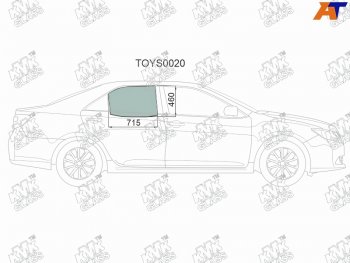2 599 р. Стекло боковое опускное (Сзади Справа Цвет зеленый) Toyota Camry (XV50) 11-18  Camry UAEUSA 11-1 KMK TOYS0020  с доставкой в г. Кемерово. Увеличить фотографию 1